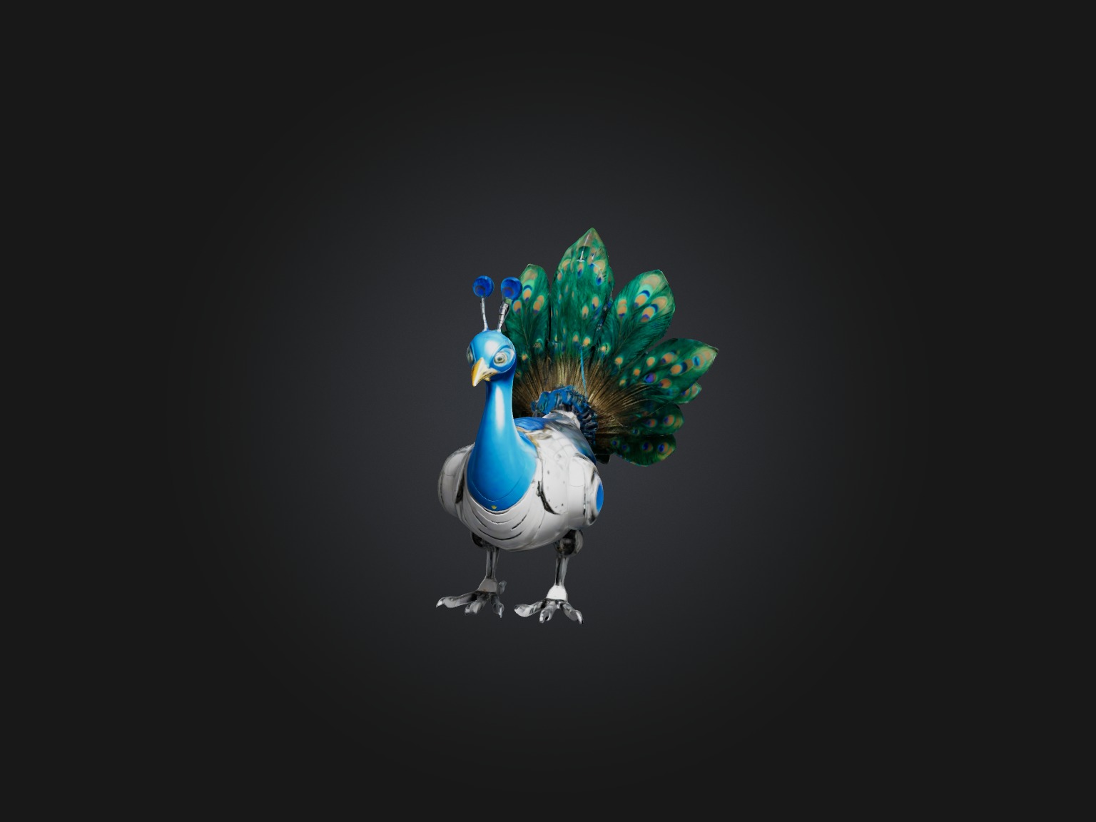 RoboPeacock Model Low-poly 3D model_2