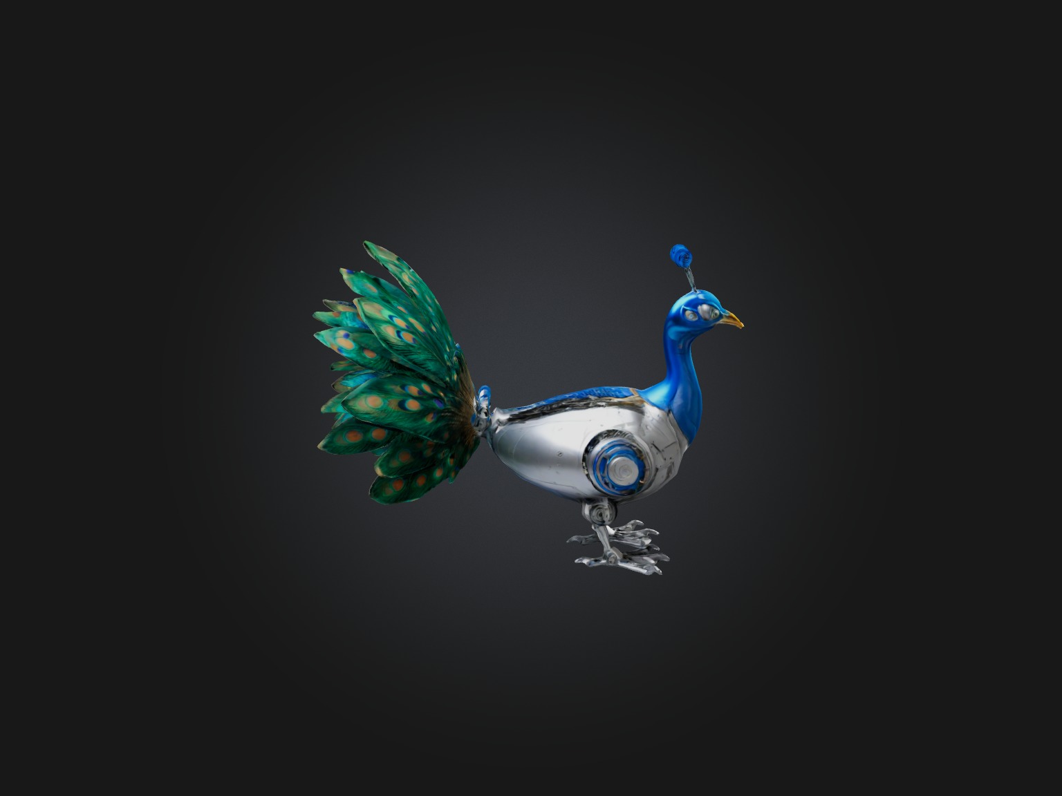RoboPeacock Model Low-poly 3D model_7