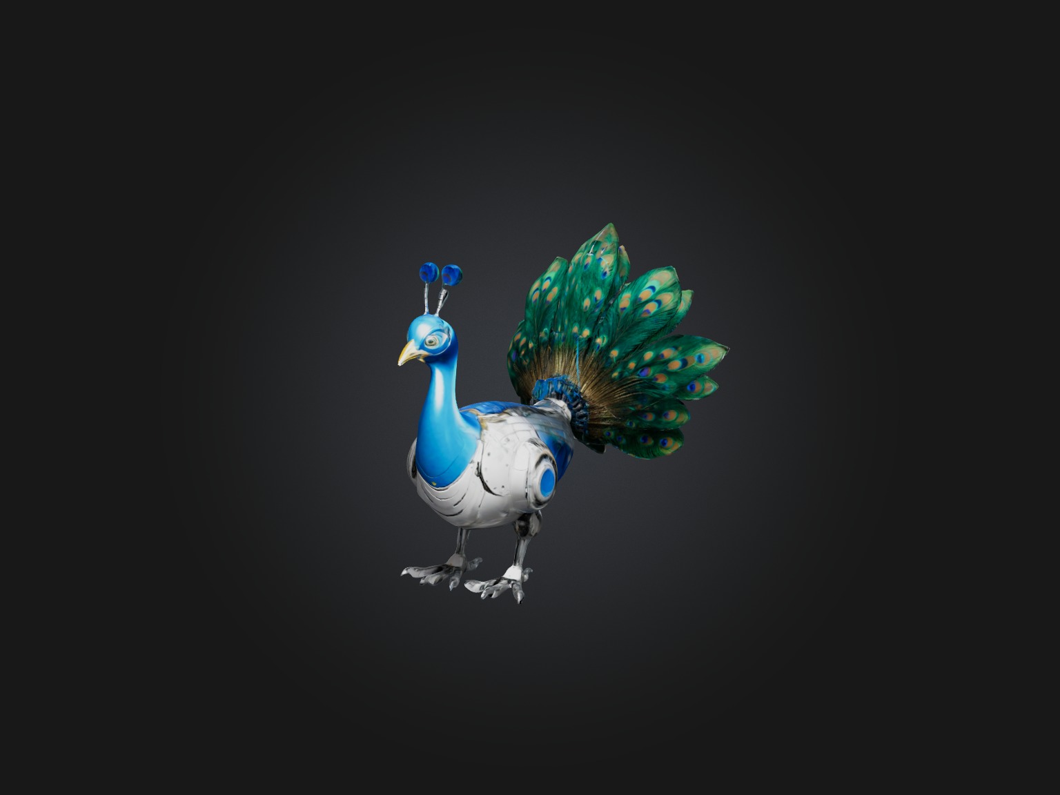 RoboPeacock Model Low-poly 3D model_8