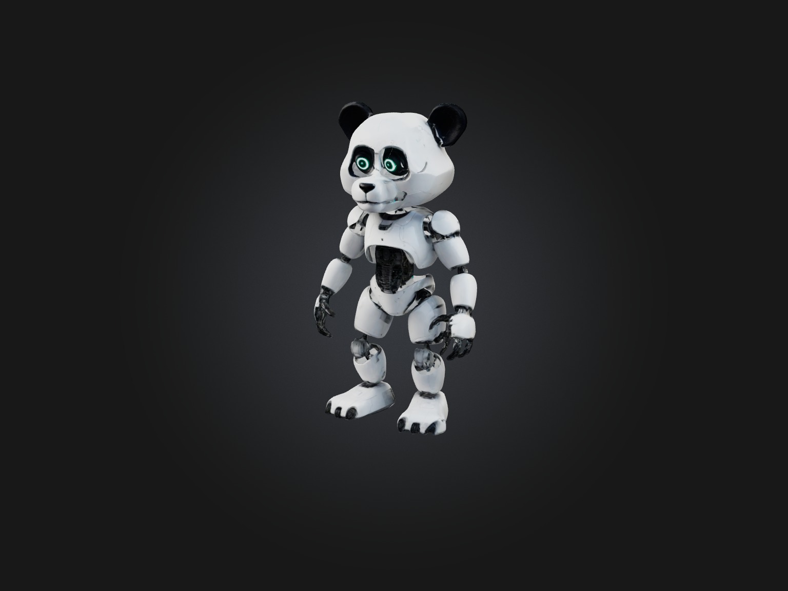 RoboPanda Model Low-poly 3D model_8