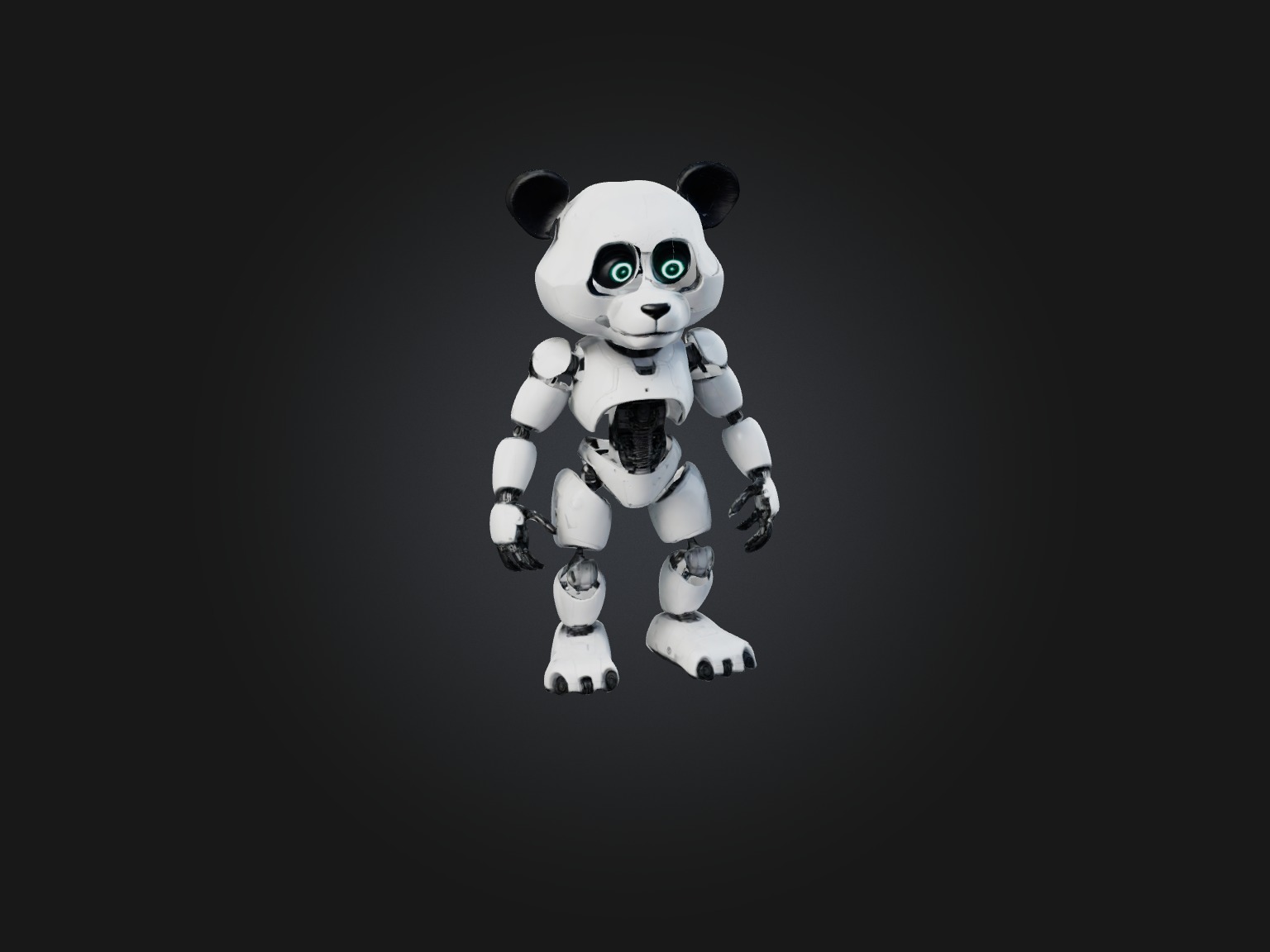 RoboPanda Model Low-poly 3D model_4