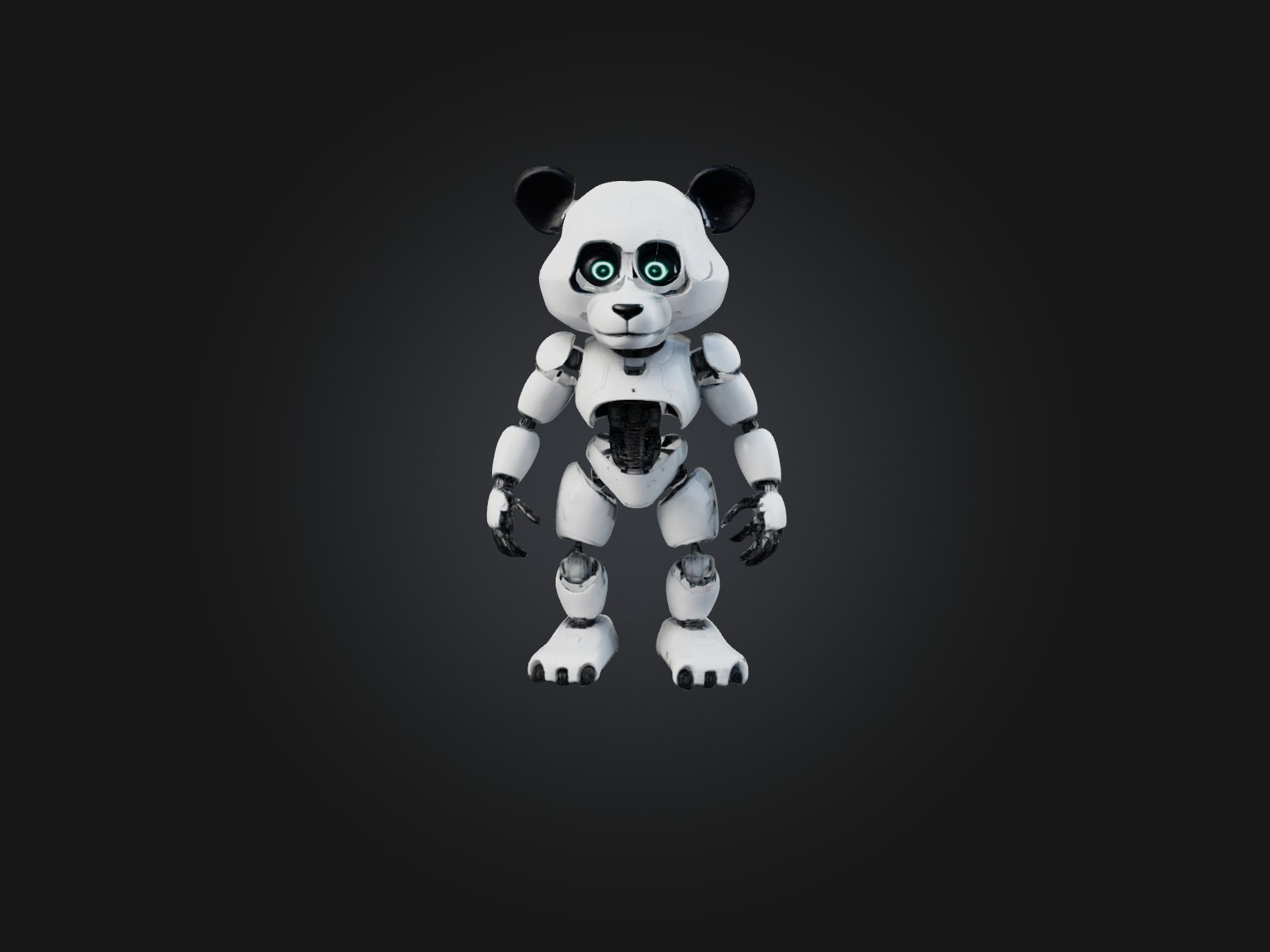 RoboPanda Model Low-poly 3D model_3