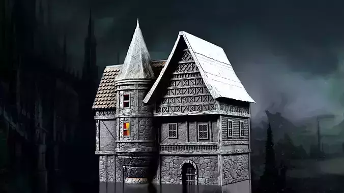 A house with a tower