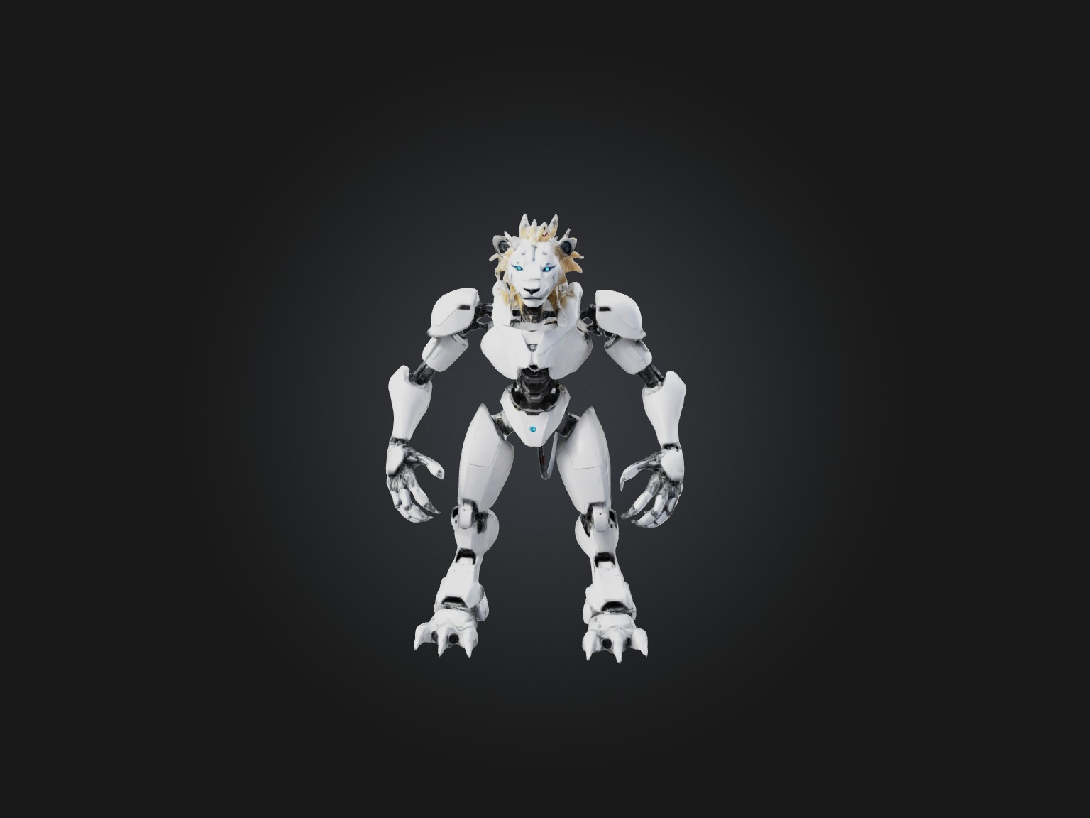 RoboLion Model Low-poly 3D model_3