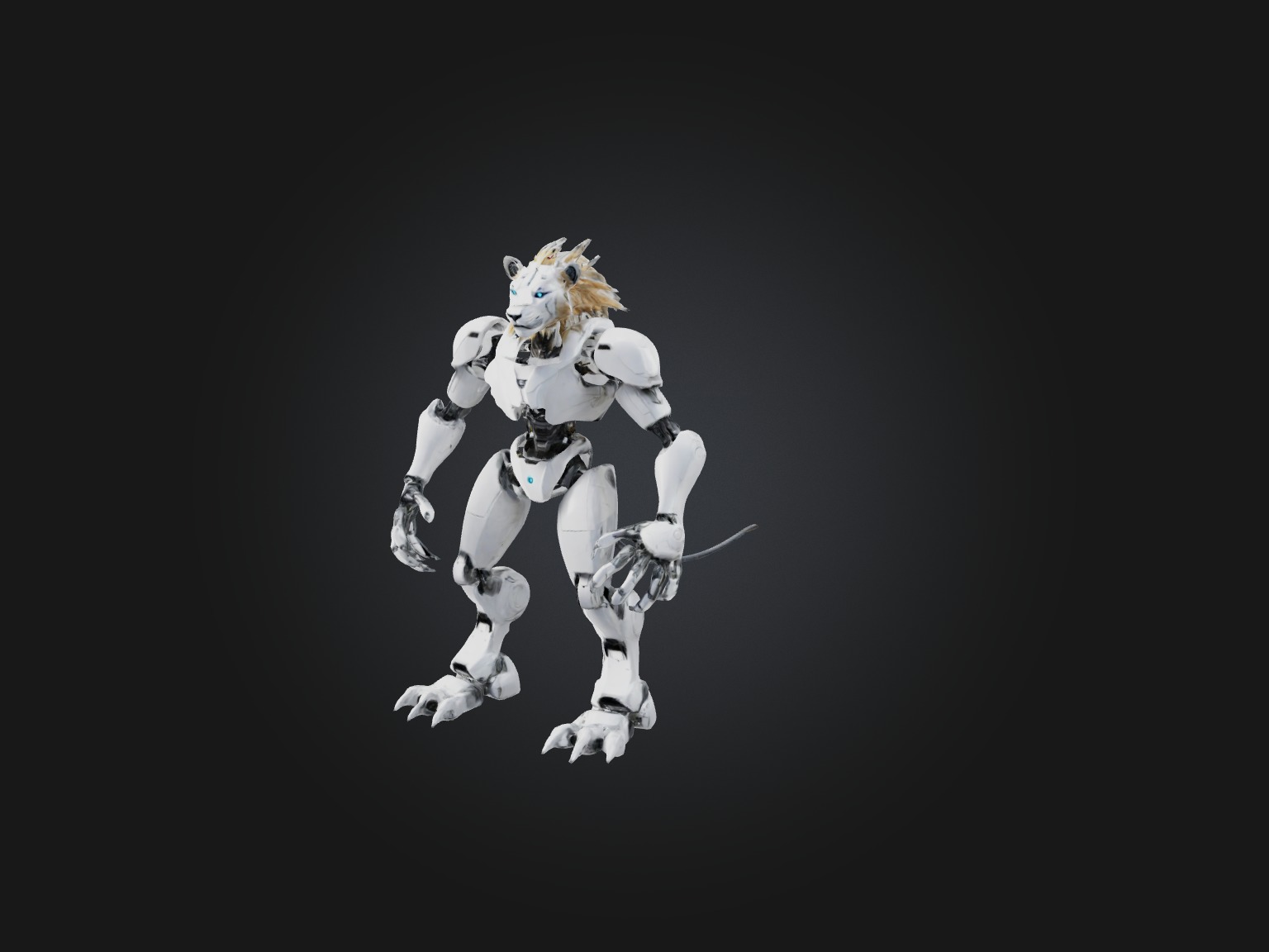 RoboLion Model Low-poly 3D model_8