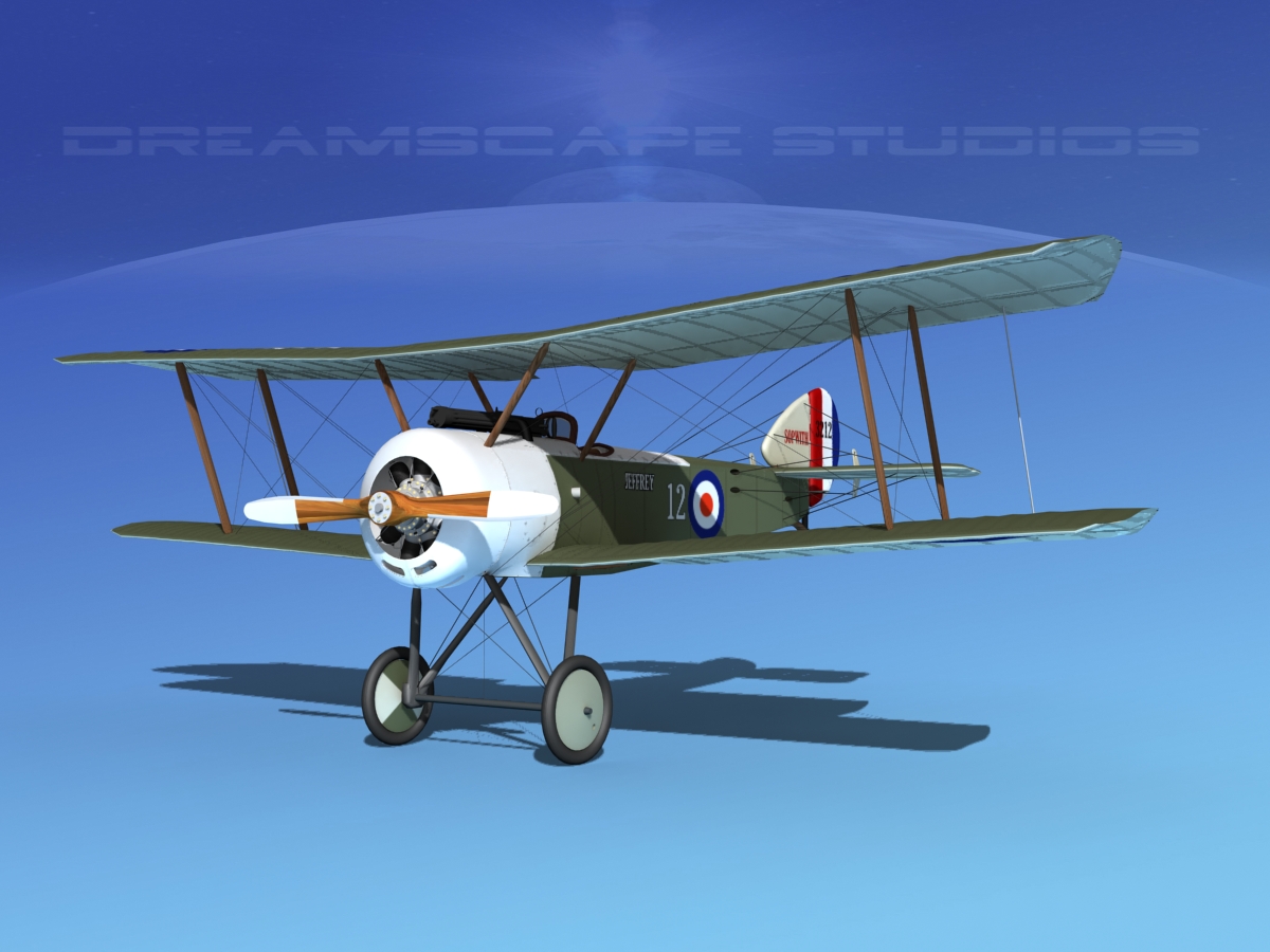Sopwith Pup Fighter 3D model_1