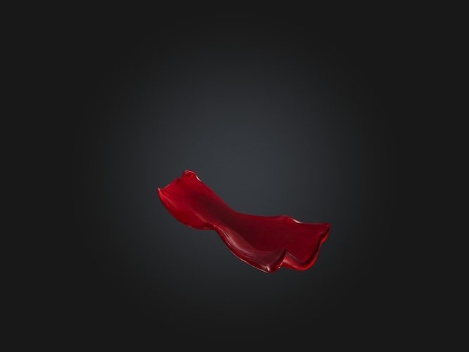Red Liquid Low-poly 3D model 7