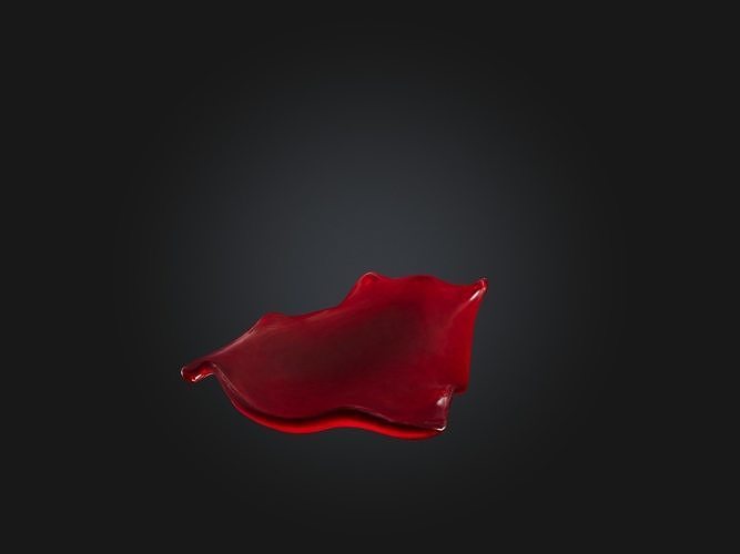 Red Liquid Low-poly 3D model 2