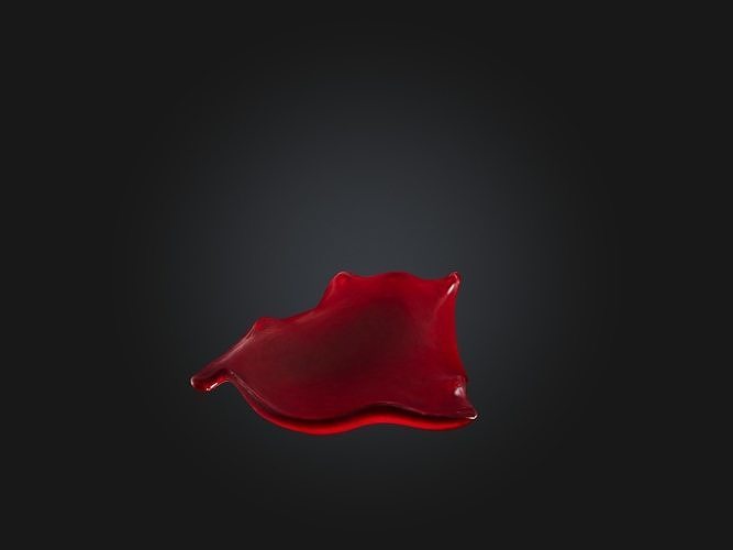 Red Liquid Low-poly 3D model 3