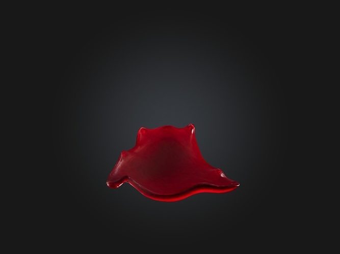 Red Liquid Low-poly 3D model 5