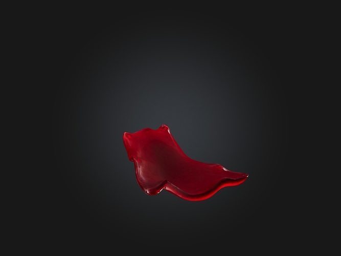 Red Liquid Low-poly 3D model 6