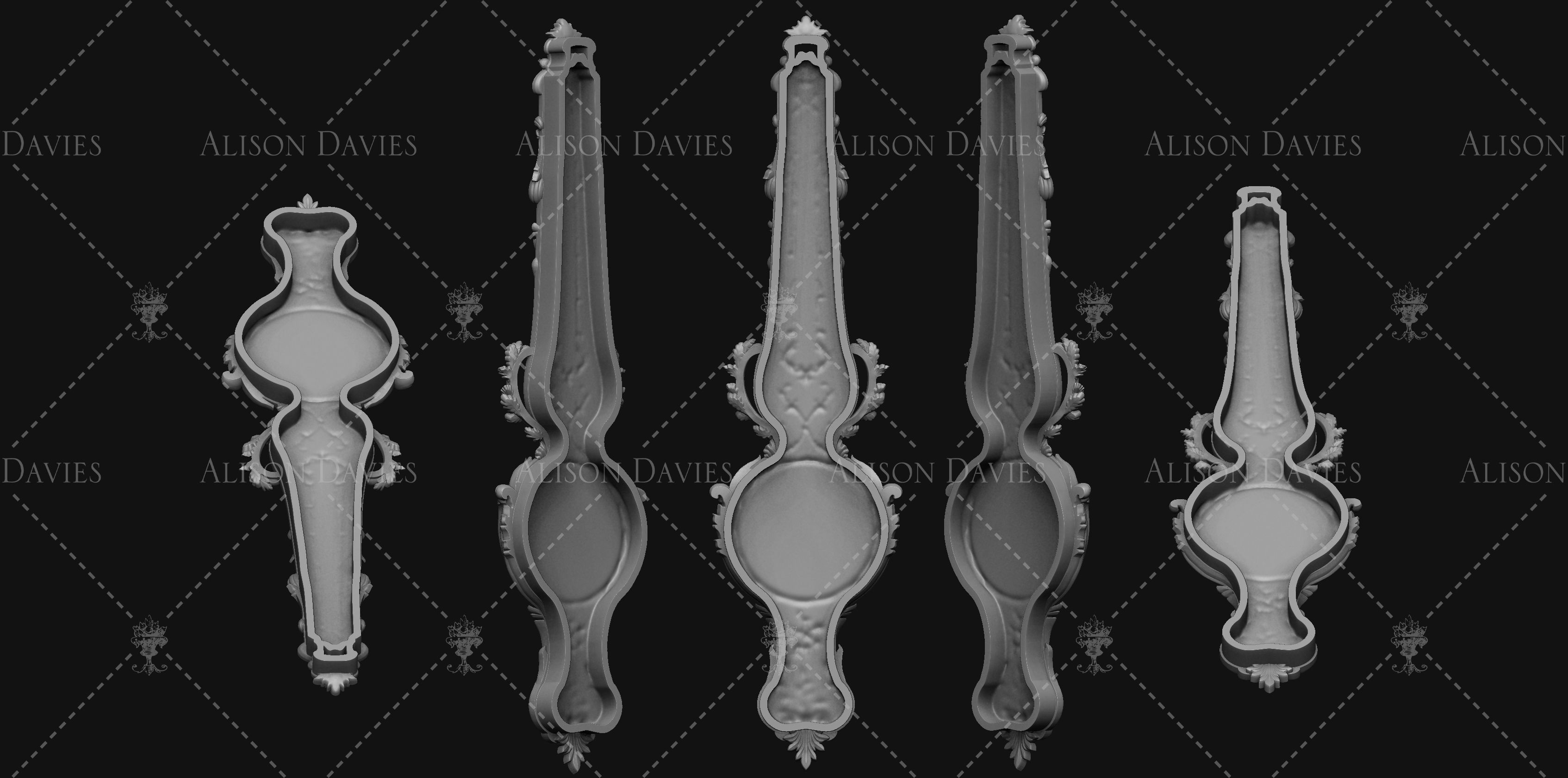 Antique Barometer French 18th century printable 3D print model_2