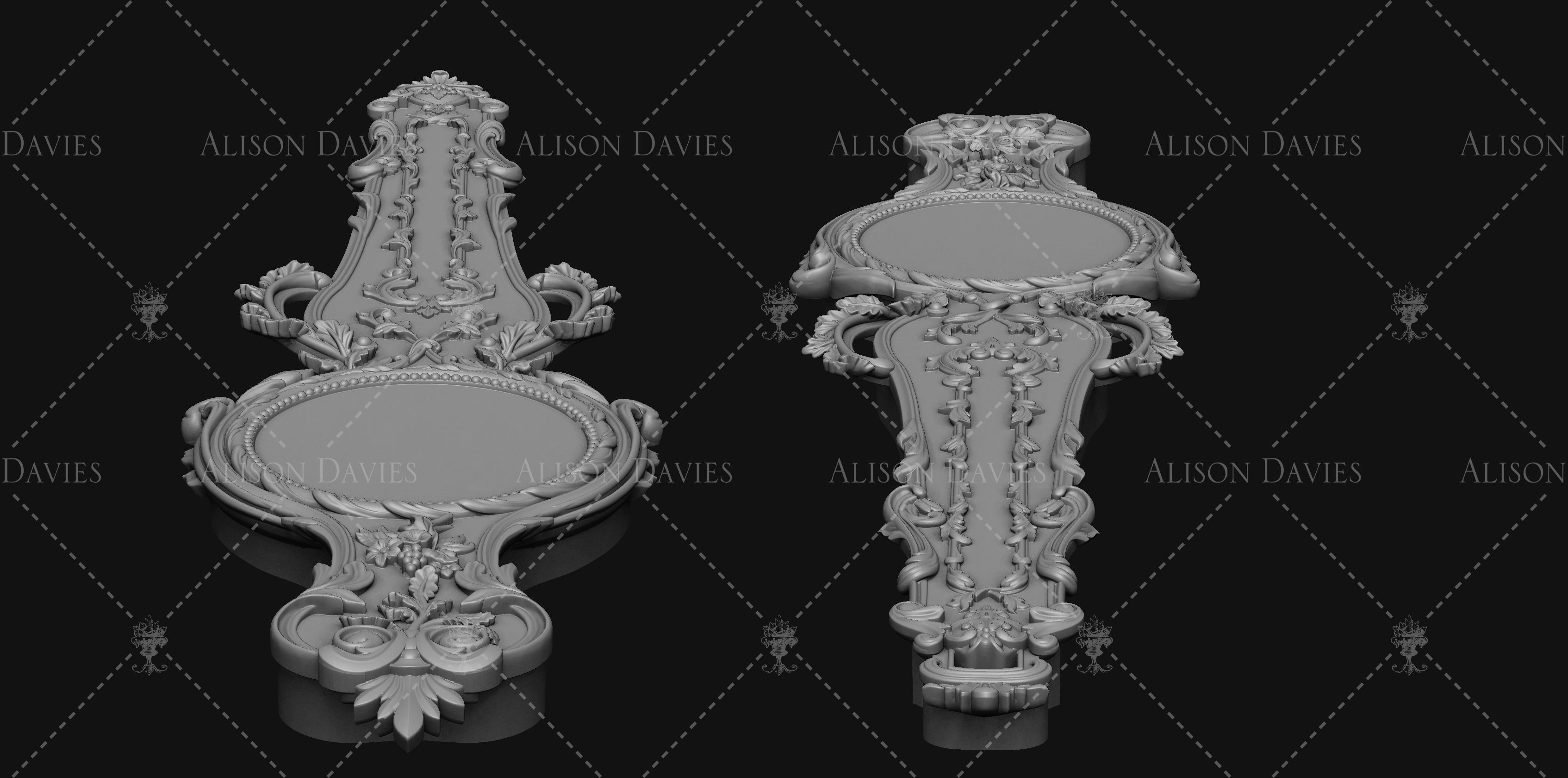 Antique Barometer French 18th century printable 3D print model_4