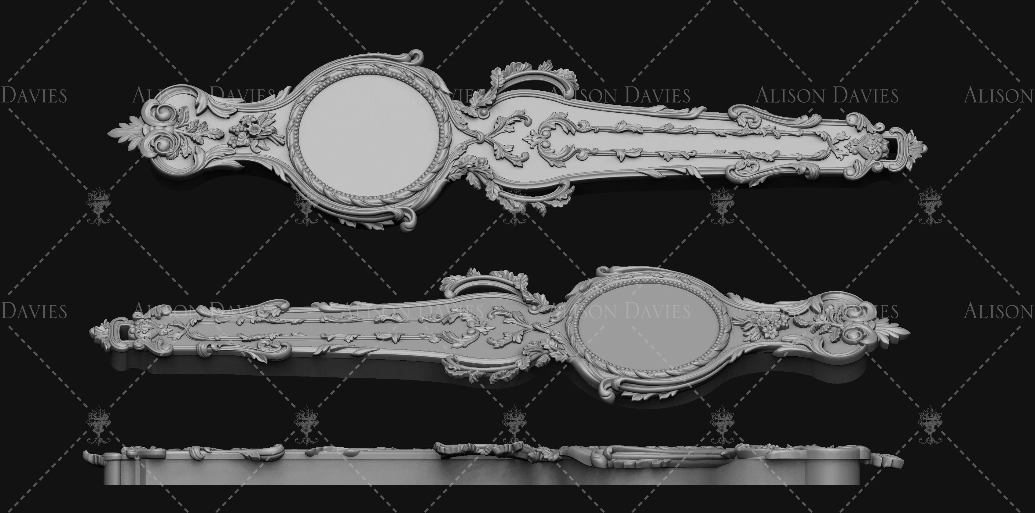 Antique Barometer French 18th century printable 3D print model_5