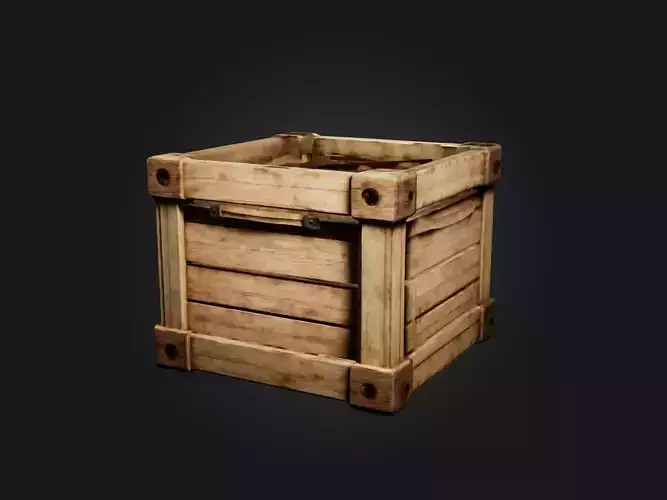 Realistic Wooden Crate Model