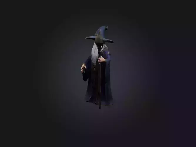 Realistic Wizard Model Low-poly 3D model