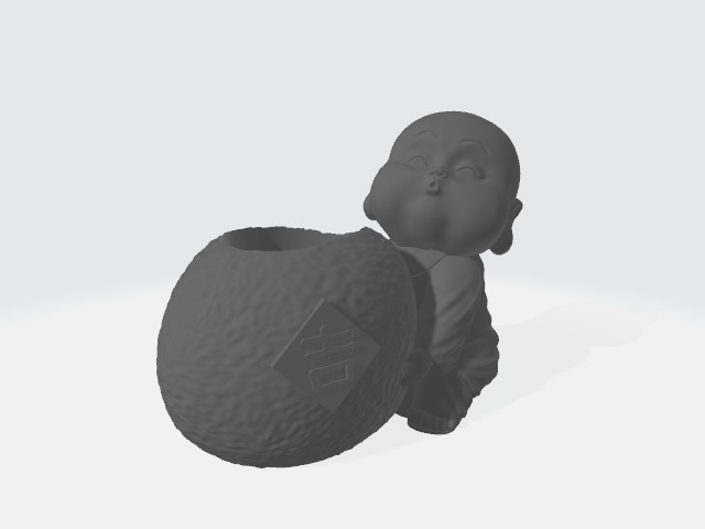 Buddha vase  3D print model_1