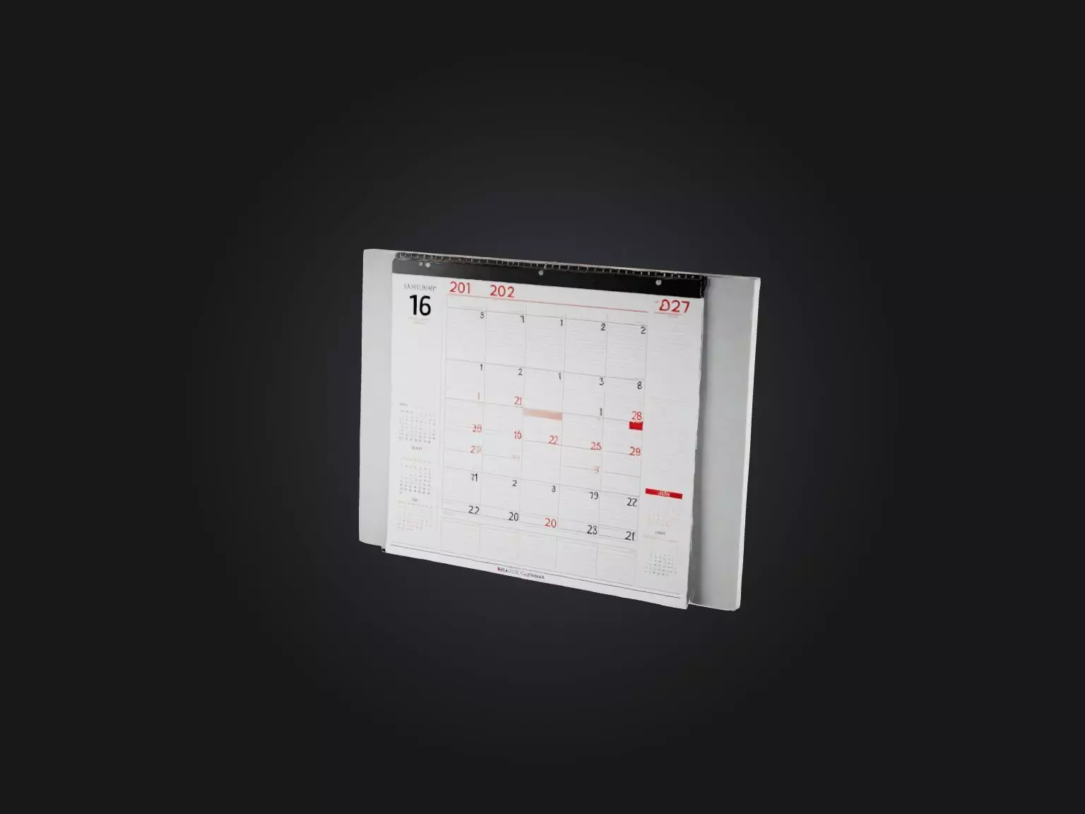 Realistic Wall Calendar Model Low-poly 3D model_0