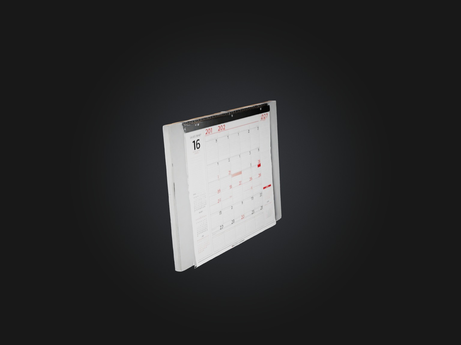 Realistic Wall Calendar Model Low-poly 3D model_5