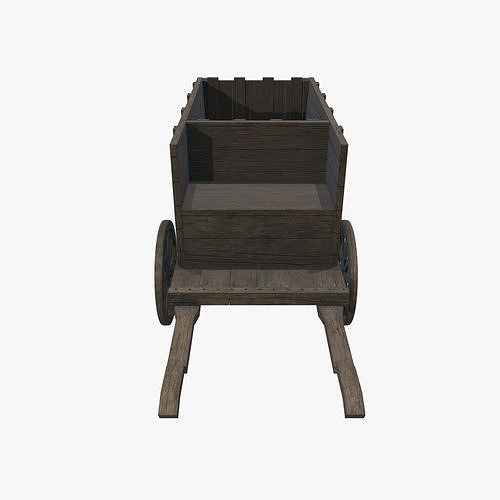 Medieval Carriage V04 Low-poly 3D model