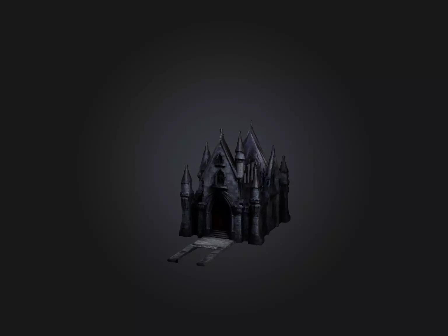 Realistic Vampire Castle Model Low-poly 3D model_0