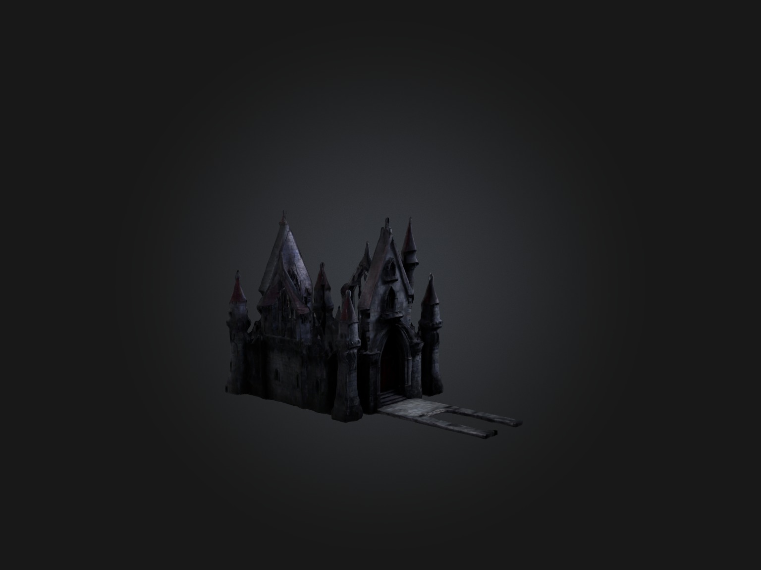 Realistic Vampire Castle Model Low-poly 3D model_5