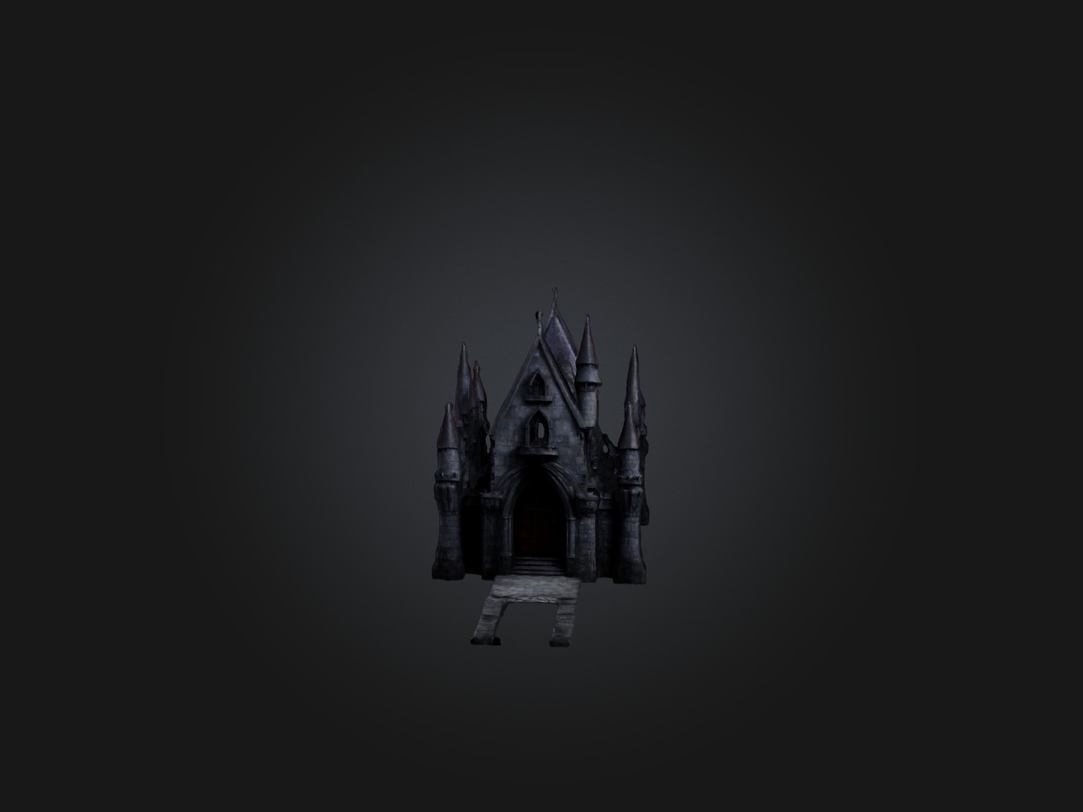 Realistic Vampire Castle Model Low-poly 3D model_3