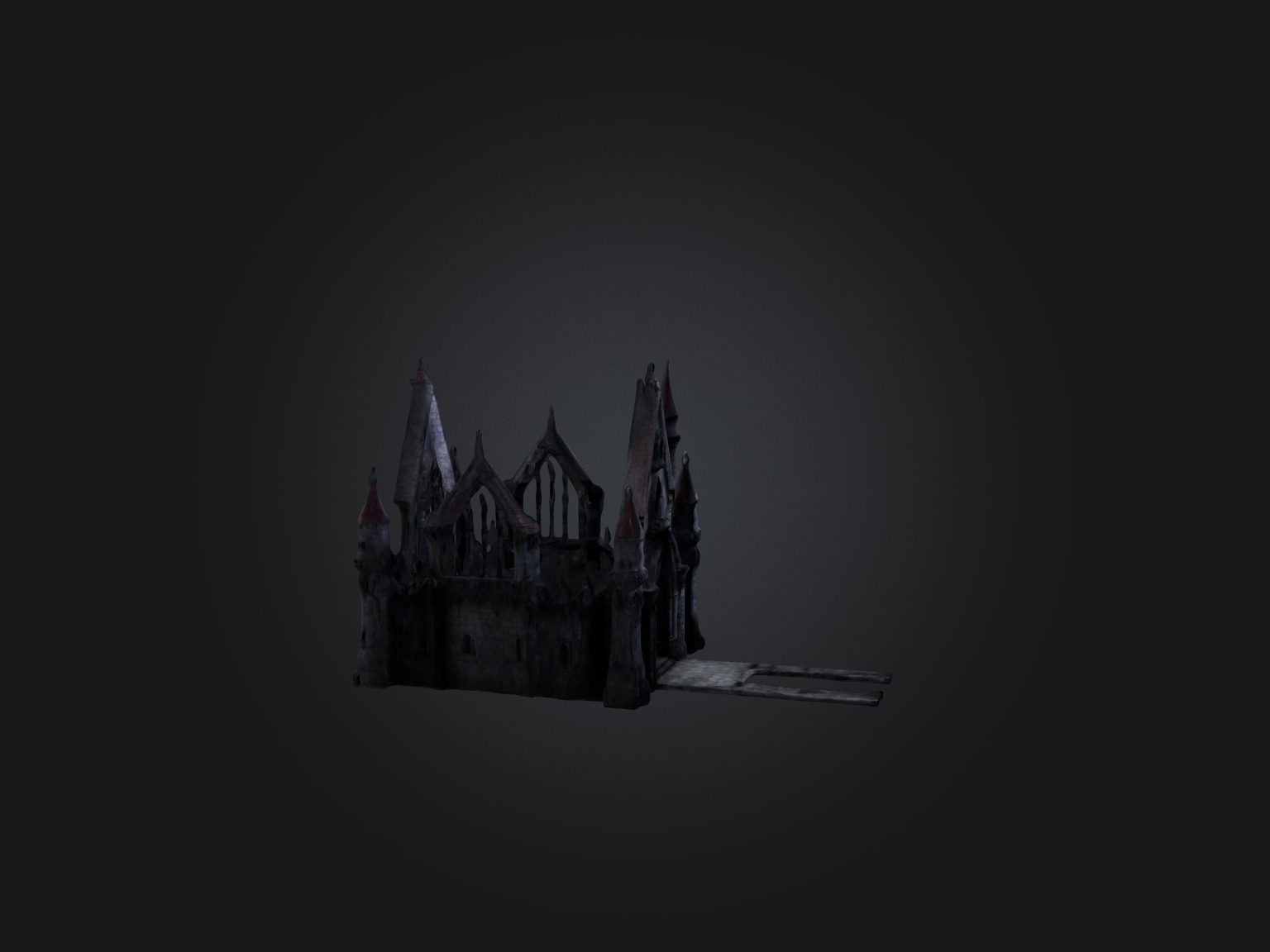 Realistic Vampire Castle Model Low-poly 3D model_6