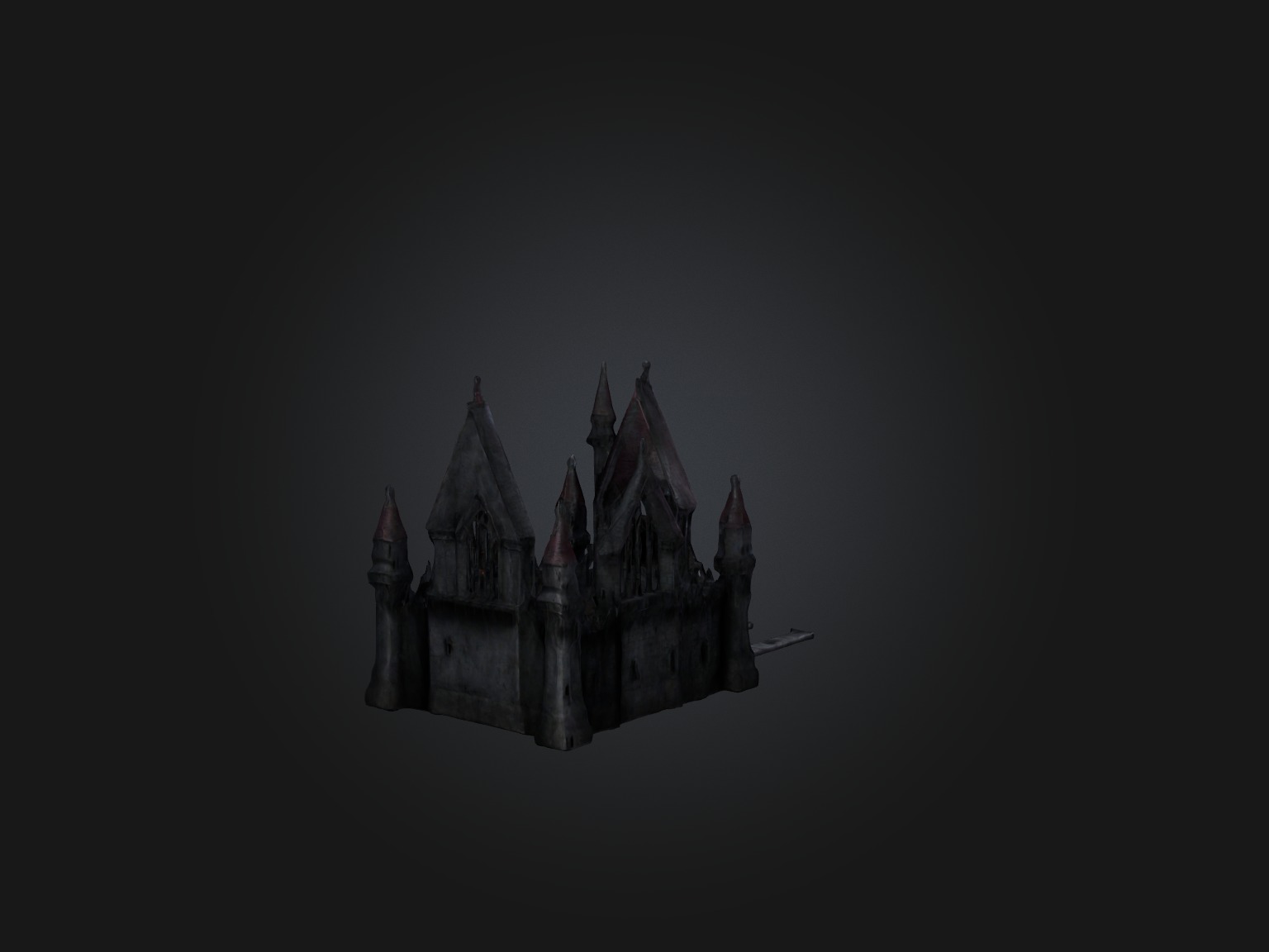 Realistic Vampire Castle Model Low-poly 3D model_8