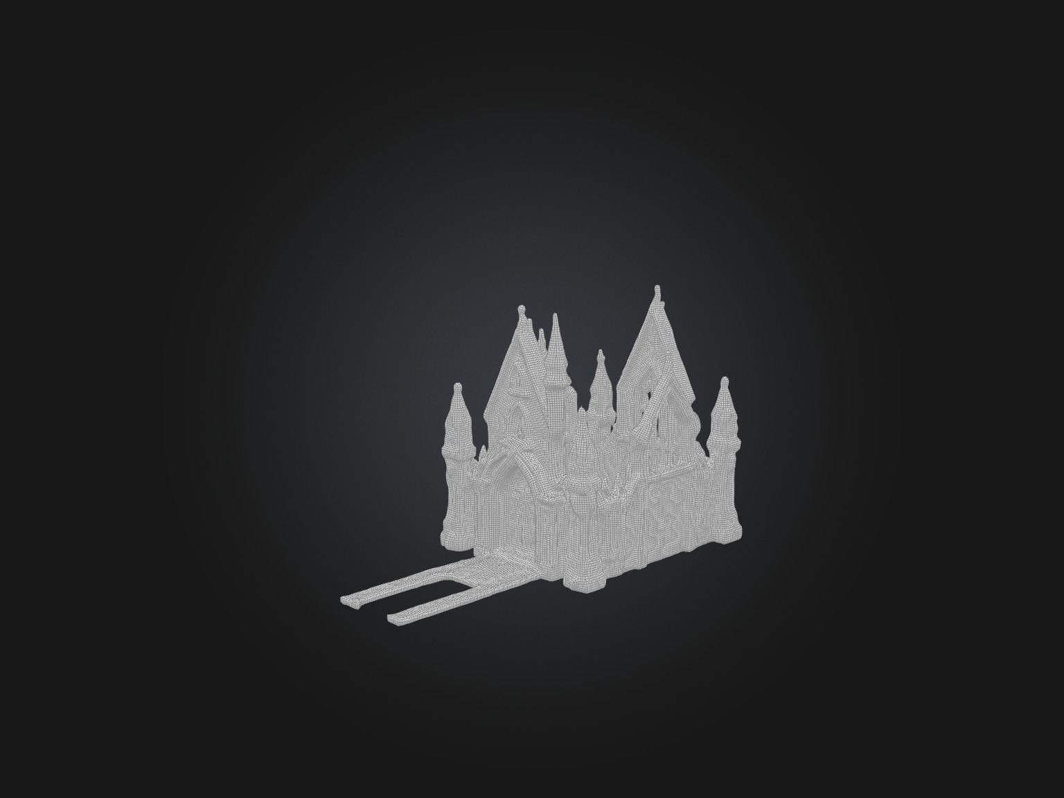Realistic Vampire Castle Model Low-poly 3D model_2