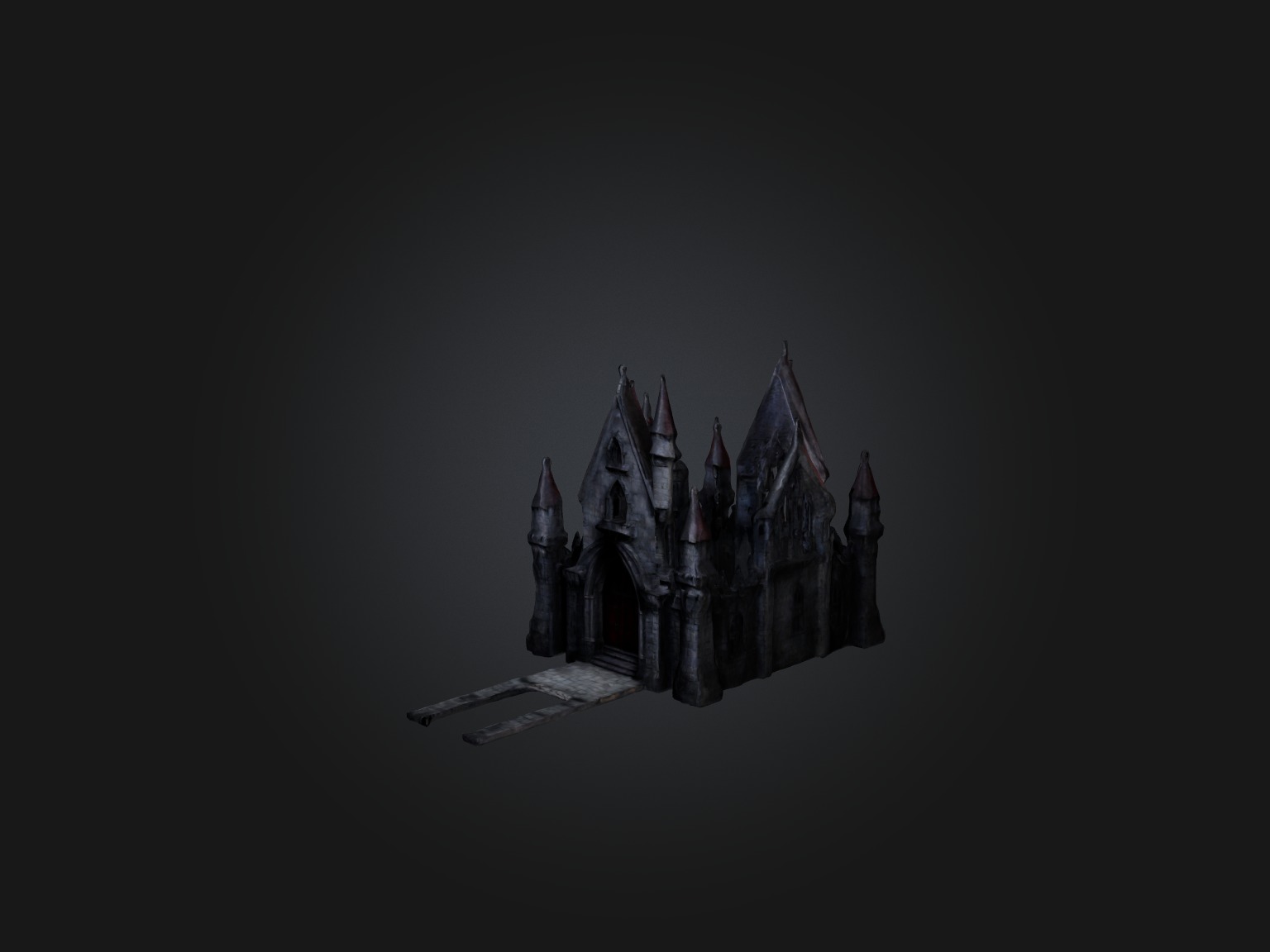 Realistic Vampire Castle Model Low-poly 3D model_1