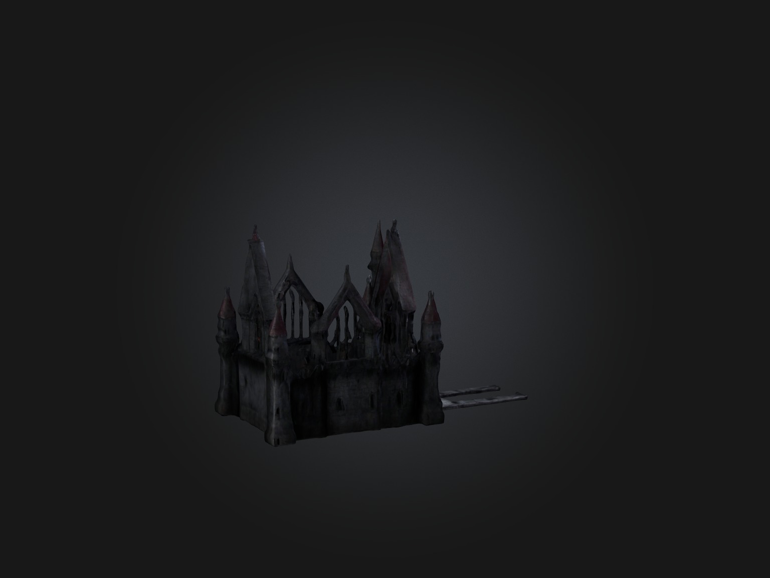 Realistic Vampire Castle Model Low-poly 3D model_7