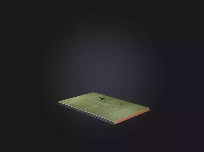 Realistic Tennis Court Model Low-poly 3D model