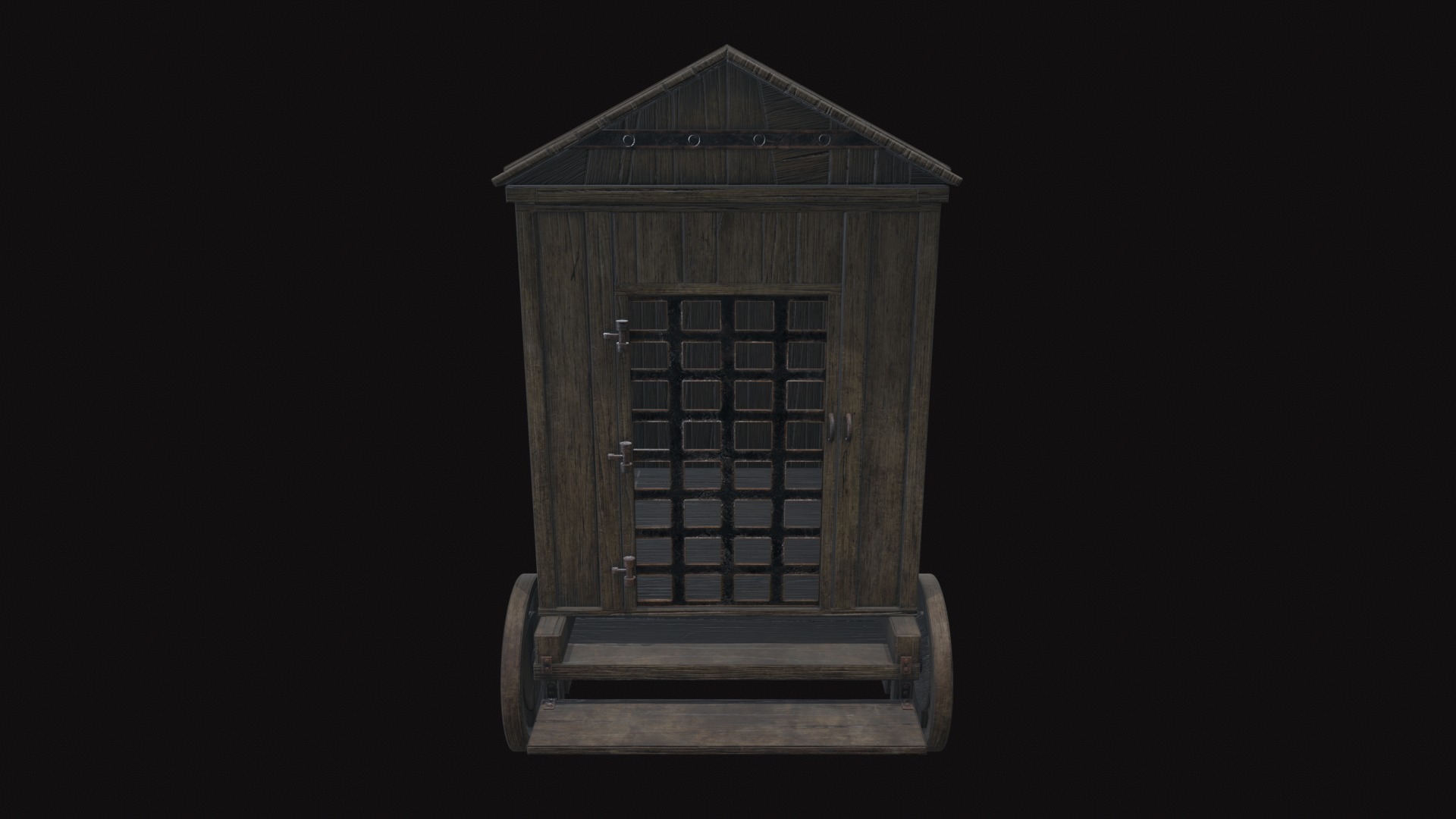 Medieval Carriage V07 Low-poly 3D model_3