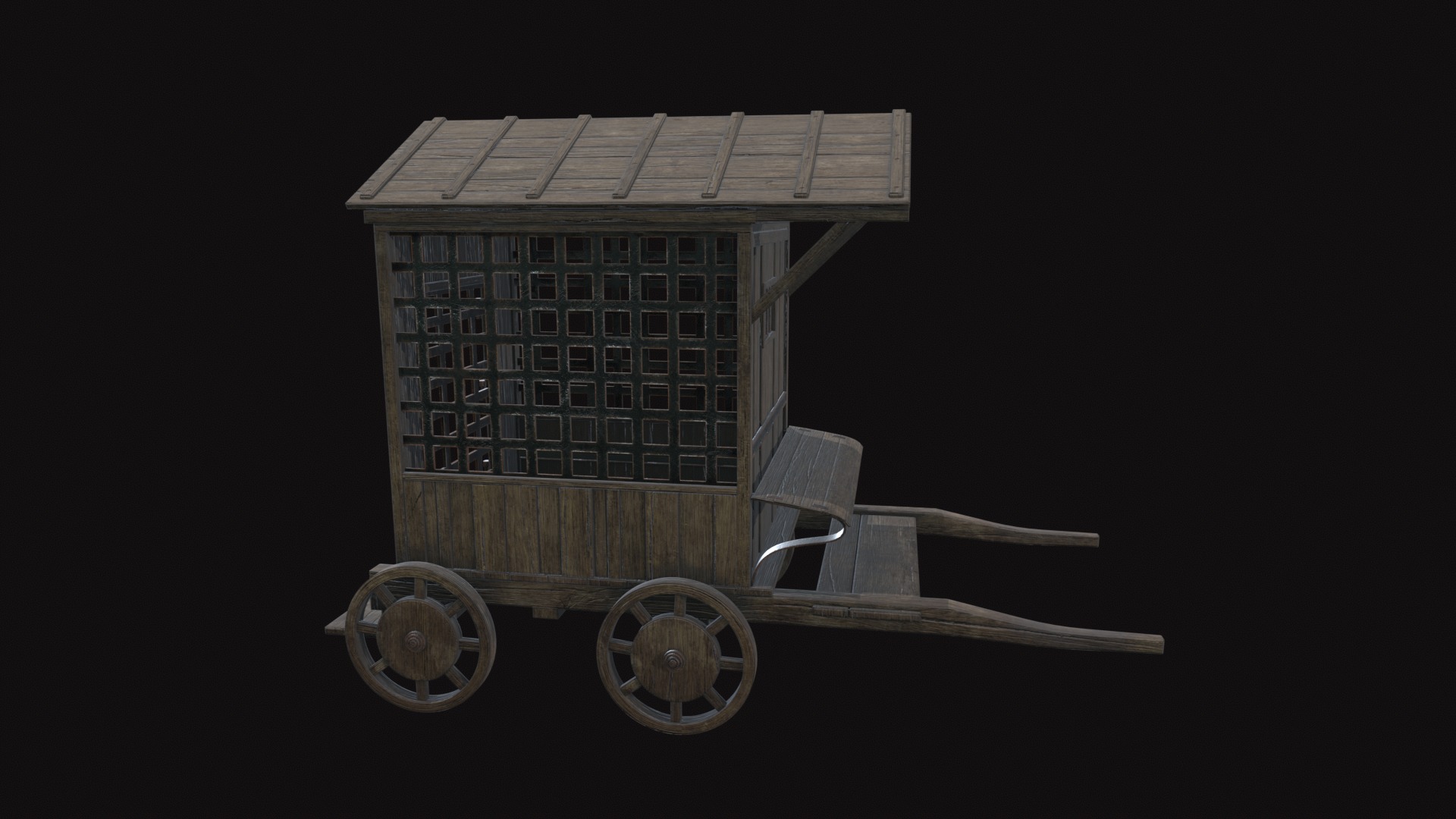 Medieval Carriage V07 Low-poly 3D model_5