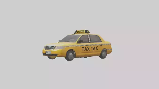 Realistic Taxi Model Low-poly 3D model