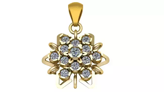 FLOWER STYLISH DIAMOND PENDANT 3D PRINTABLE MODEL