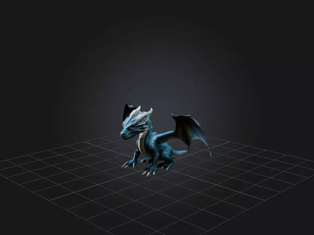 Realistic Storm Dragon Model Low-poly 3D model_0