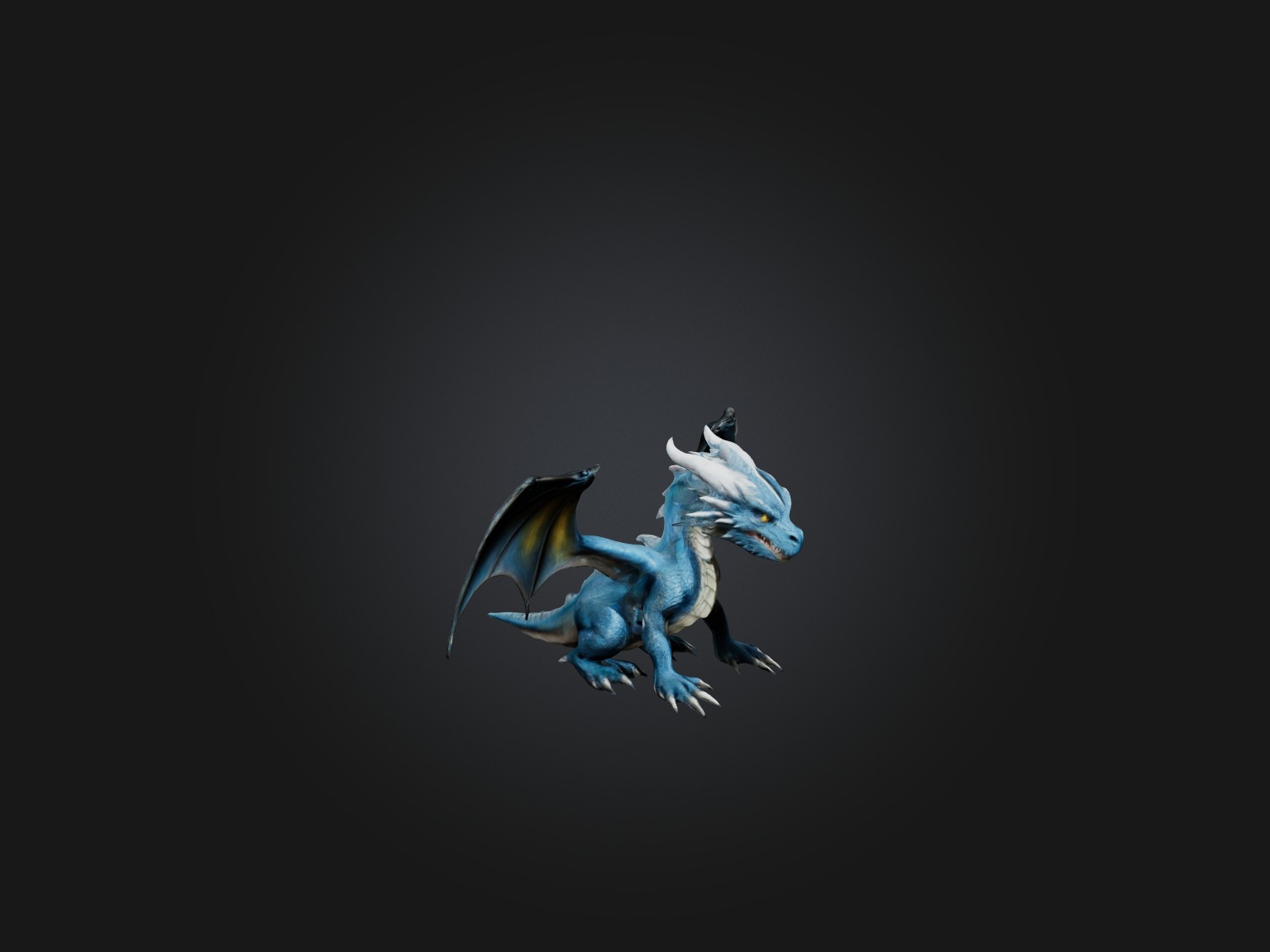 Realistic Storm Dragon Model Low-poly 3D model_6