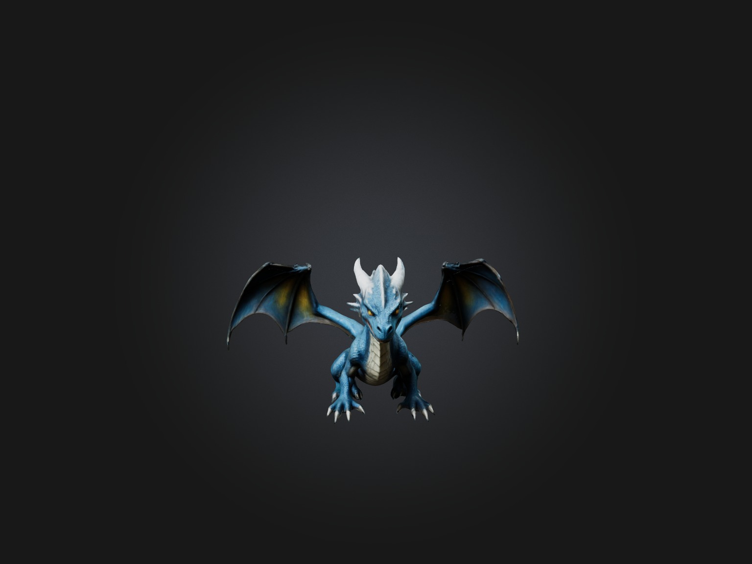 Realistic Storm Dragon Model Low-poly 3D model_4