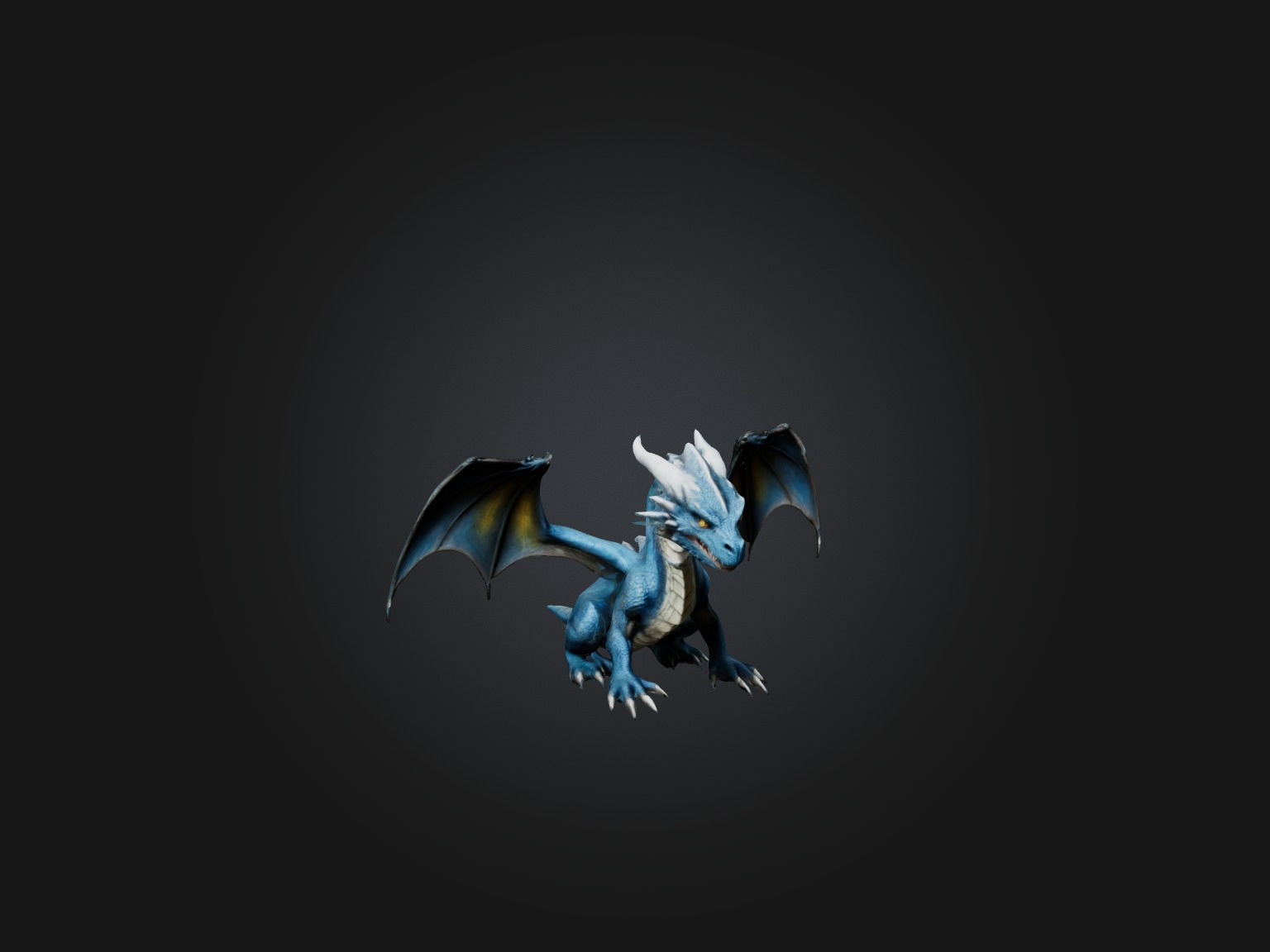 Realistic Storm Dragon Model Low-poly 3D model_5