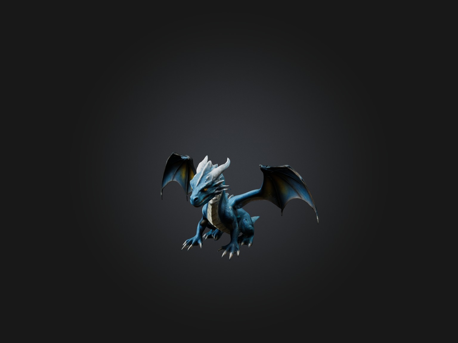 Realistic Storm Dragon Model Low-poly 3D model_1