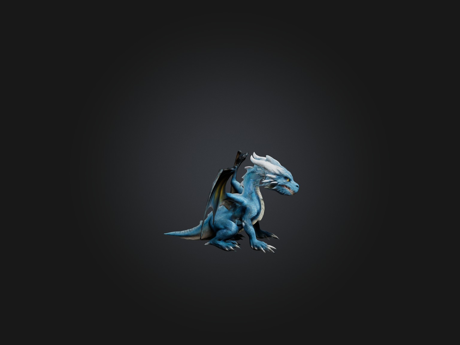 Realistic Storm Dragon Model Low-poly 3D model_7