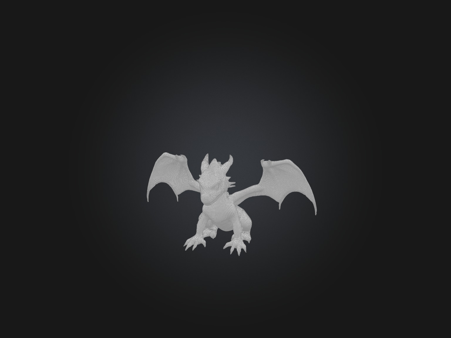 Realistic Storm Dragon Model Low-poly 3D model_3