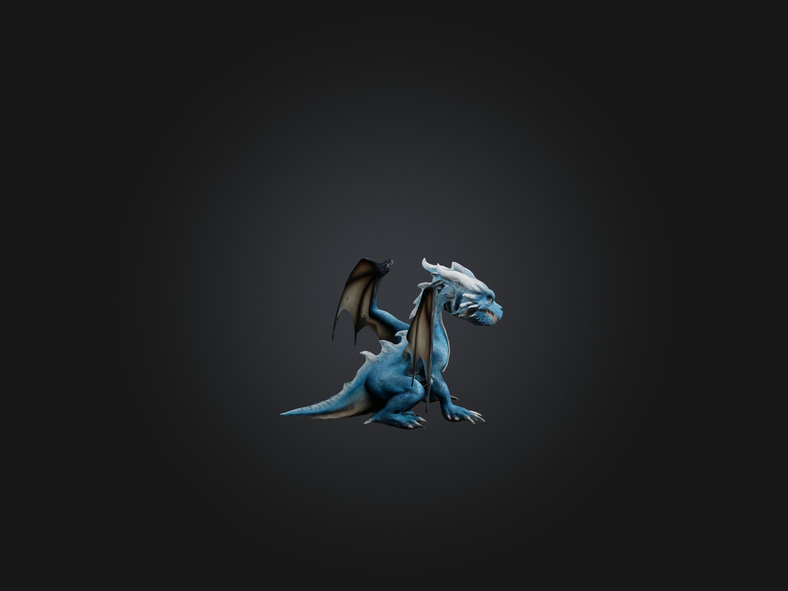 Realistic Storm Dragon Model Low-poly 3D model_8
