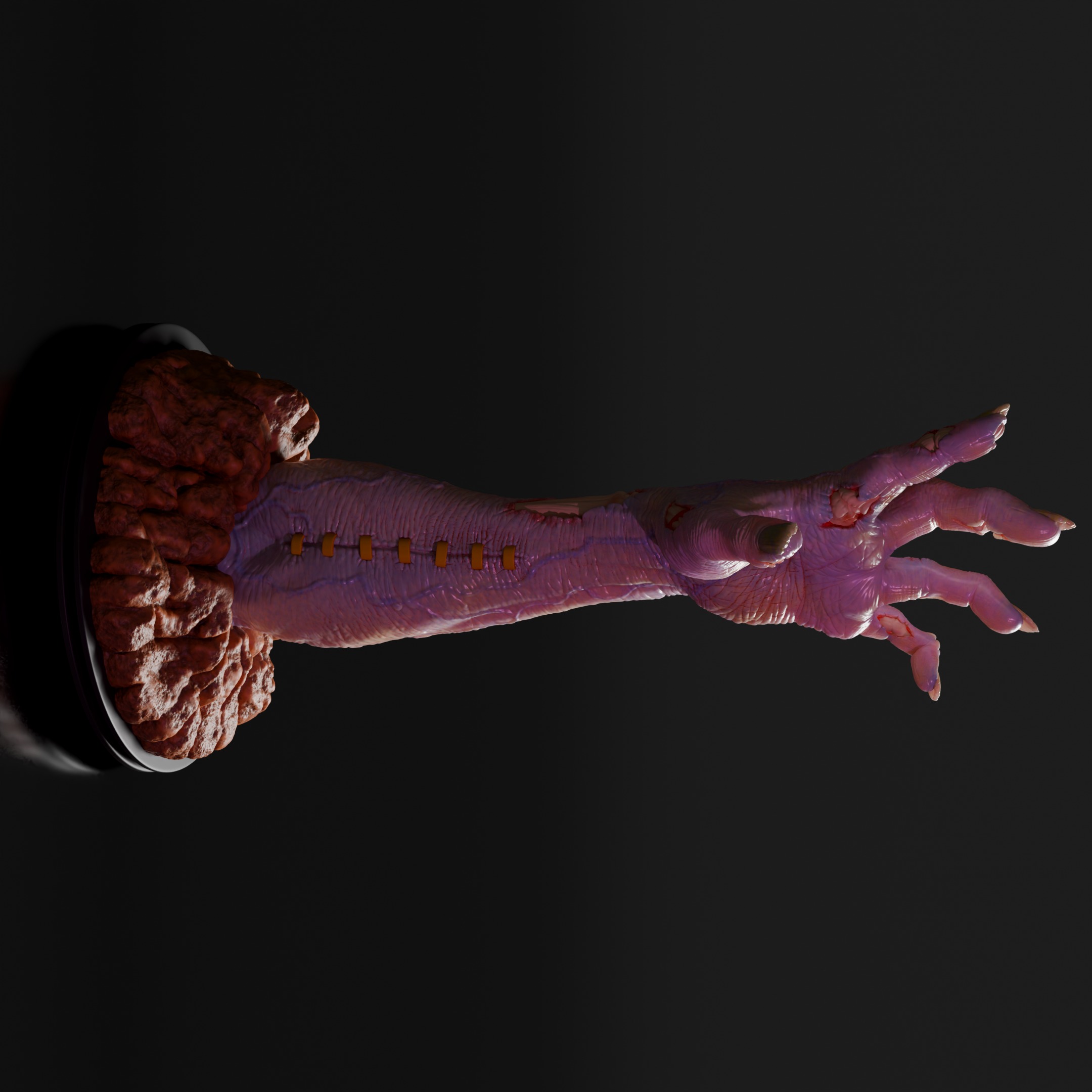 Zombie hand bursting from the ground 3d printable sculpture  3D print model_3