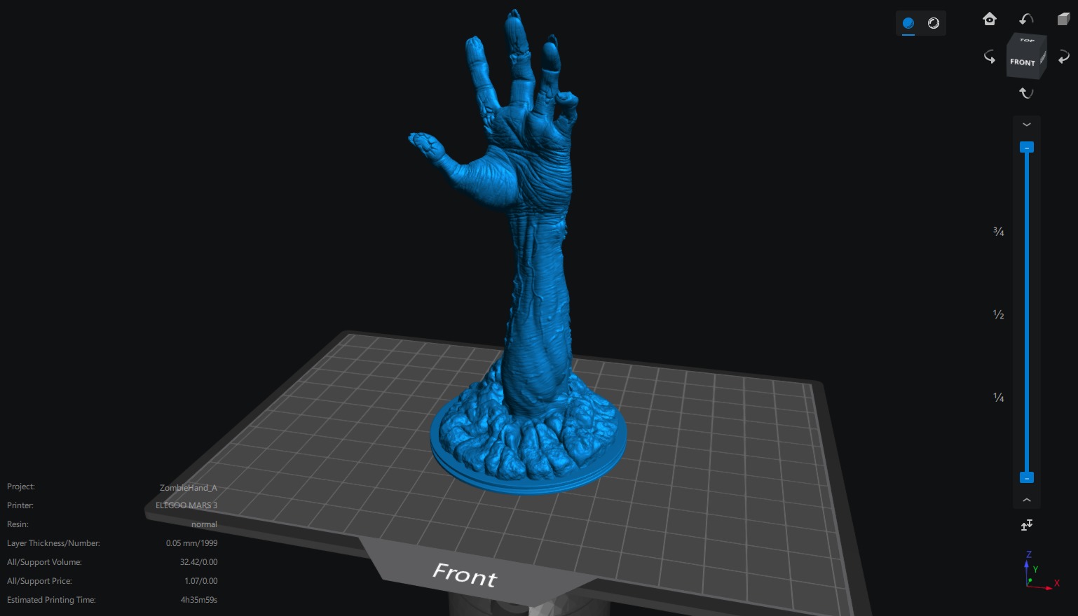 Zombie hand bursting from the ground 3d printable sculpture  3D print model_9