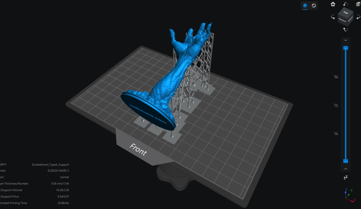 Zombie hand bursting from the ground 3d printable sculpture  3D print model_10