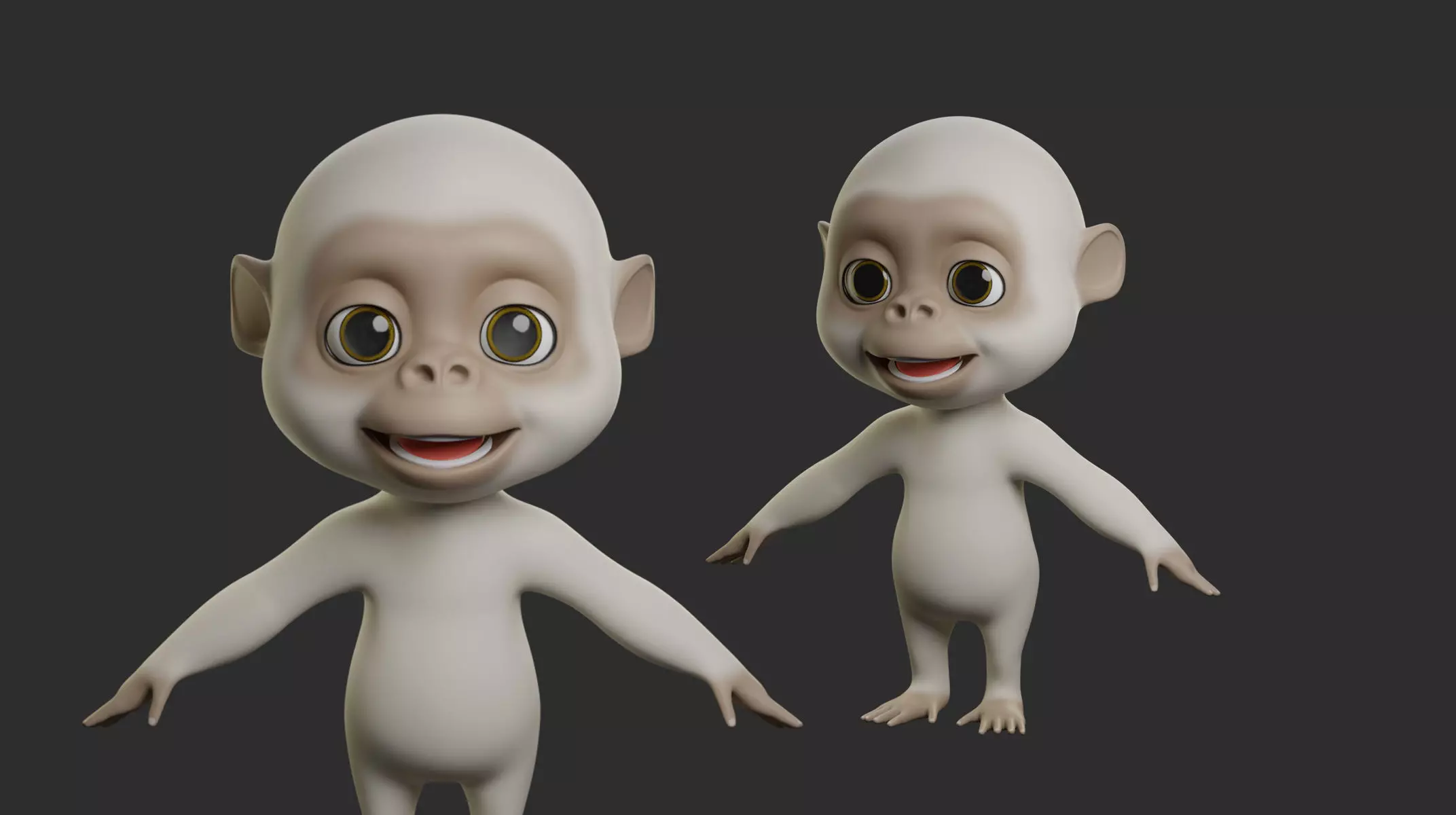 Gorilla Cartoon Low-poly 3D model_0