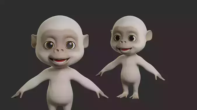 Gorilla Cartoon Low-poly 3D model